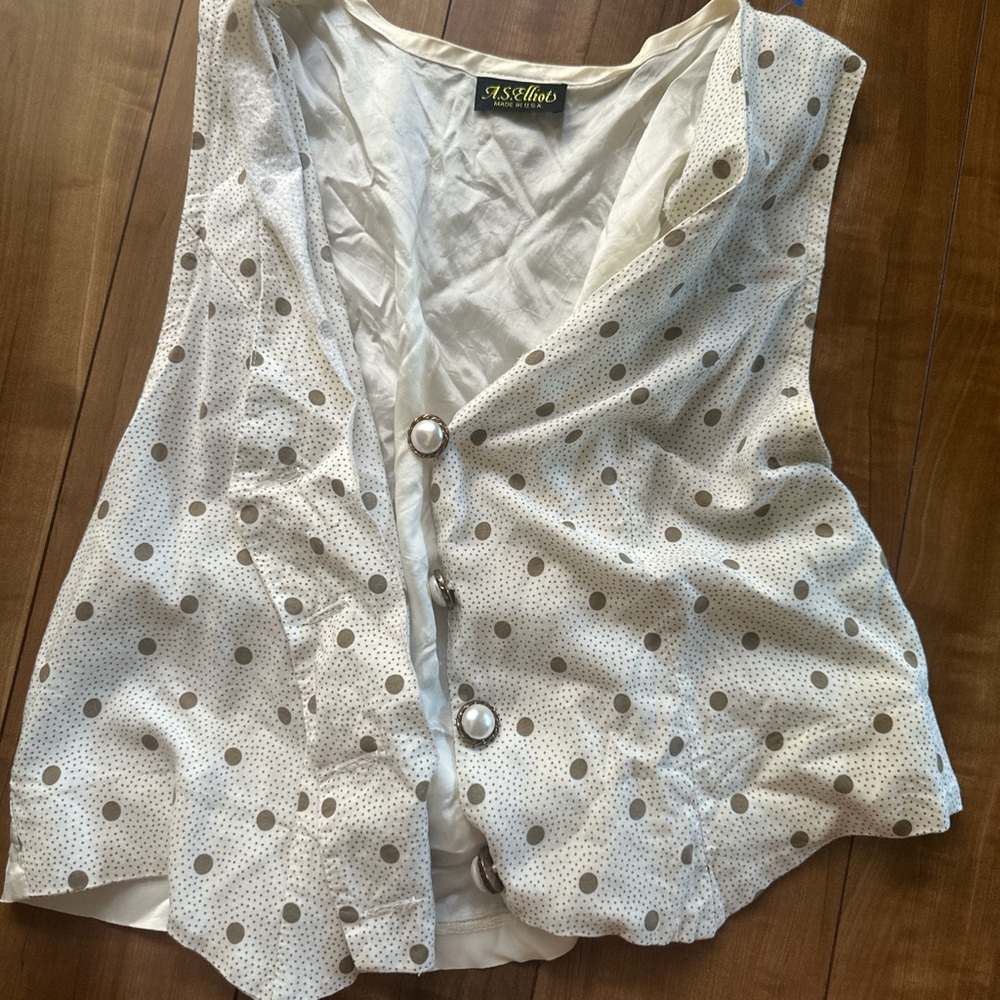 White Polka Dot Women's Blouse